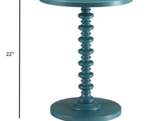 22" White Wood Round Curvy Pedestal End Table