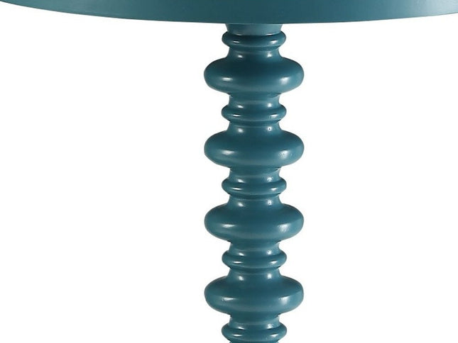 22" White Wood Round Curvy Pedestal End Table