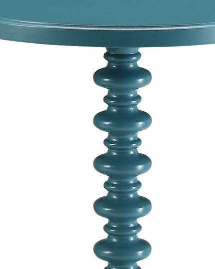 22" White Wood Round Curvy Pedestal End Table