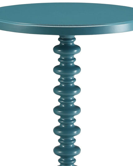 22" White Wood Round Curvy Pedestal End Table