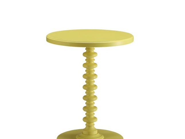 22" White Wood Round Curvy Pedestal End Table