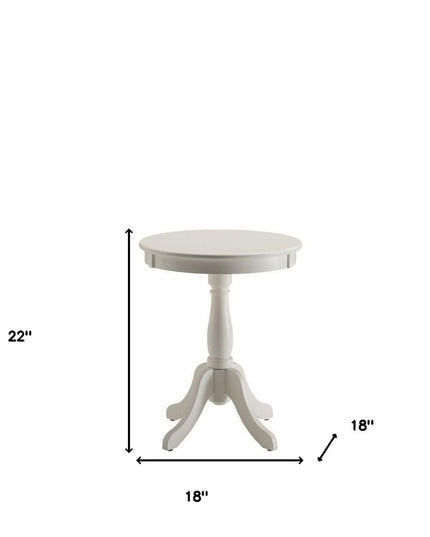 22" Black Wood Round Pedestal End Table