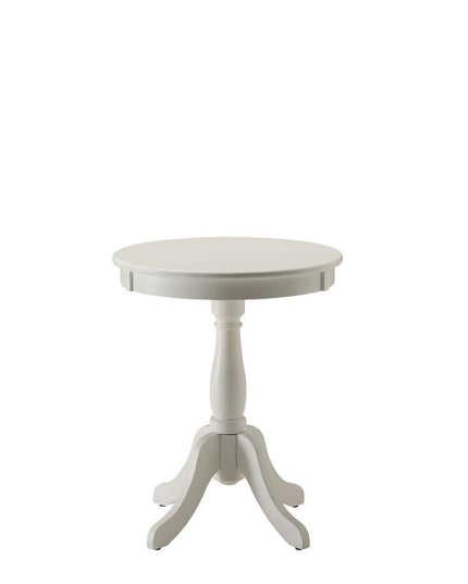 22" Black Wood Round Pedestal End Table