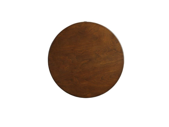 24" Black Wood Round End Table With Drawer And Shelf