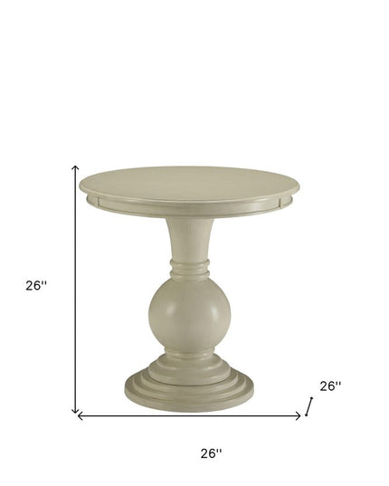 26" White Solid And Manufactured Wood Round End Table
