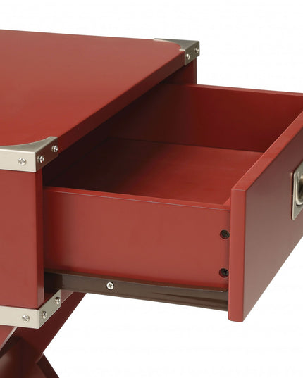 Modern White X Shape Wooden Storage End Table