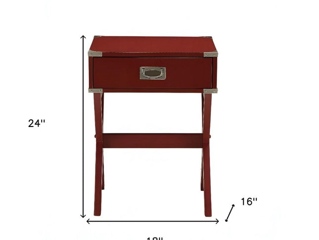 Modern White X Shape Wooden Storage End Table