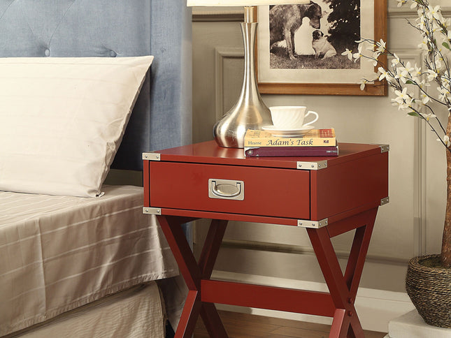 Modern White X Shape Wooden Storage End Table