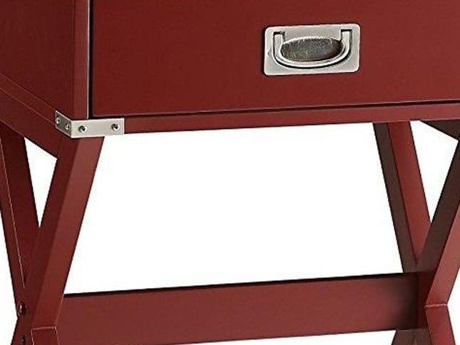 Modern White X Shape Wooden Storage End Table