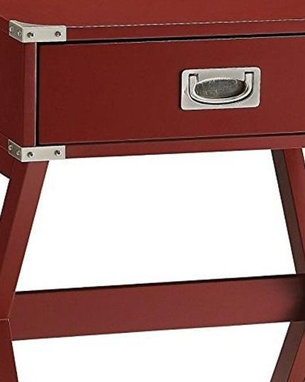 Modern White X Shape Wooden Storage End Table