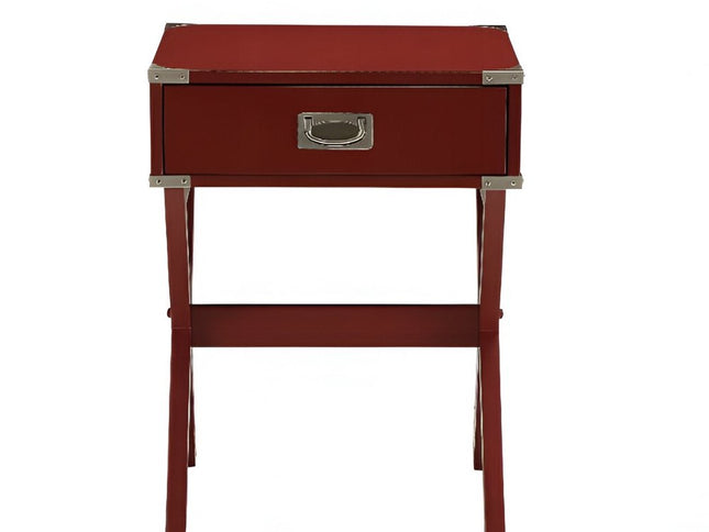 Modern White X Shape Wooden Storage End Table