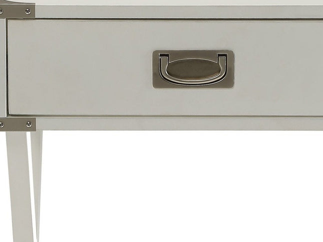 Modern White X Shape Wooden Storage End Table