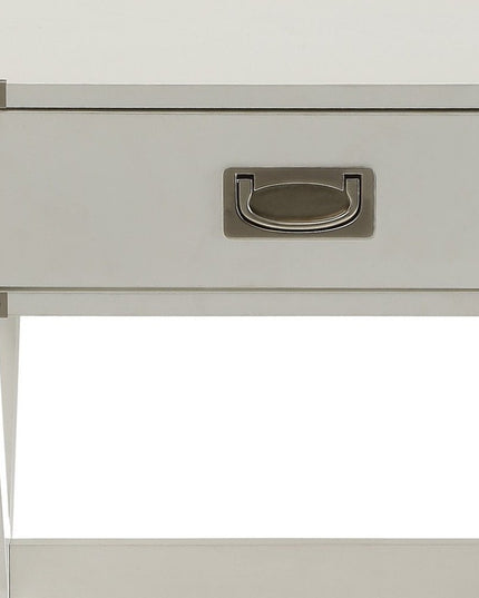 Modern White X Shape Wooden Storage End Table