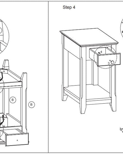 23" Brown Solid Wood End Table