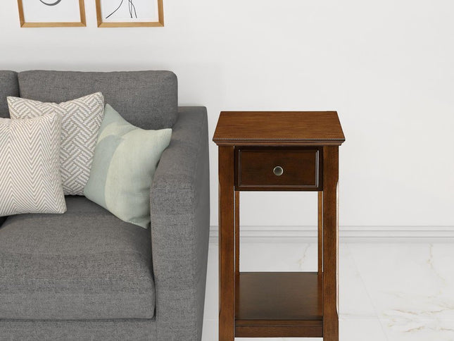23" Brown Solid Wood End Table