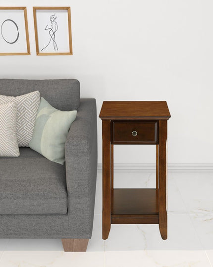 23" Brown Solid Wood End Table
