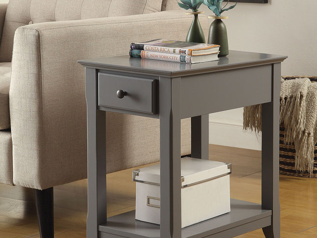 23" Brown Solid Wood End Table