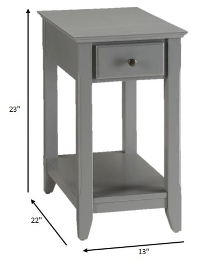 23" Brown Solid Wood End Table