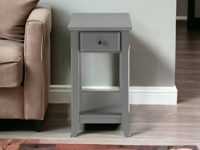 23" Brown Solid Wood End Table