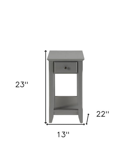 23" Brown Solid Wood End Table