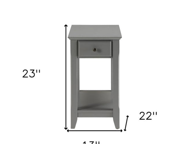 23" Brown Solid Wood End Table