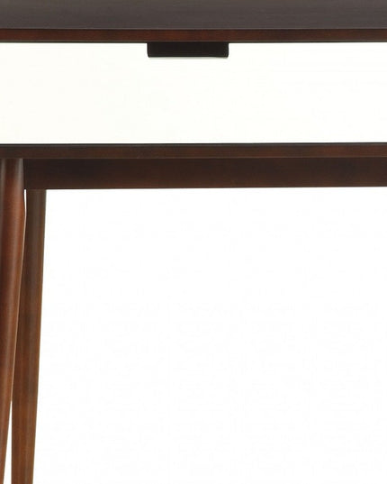 Mahogony And White Double Drawer Console Table