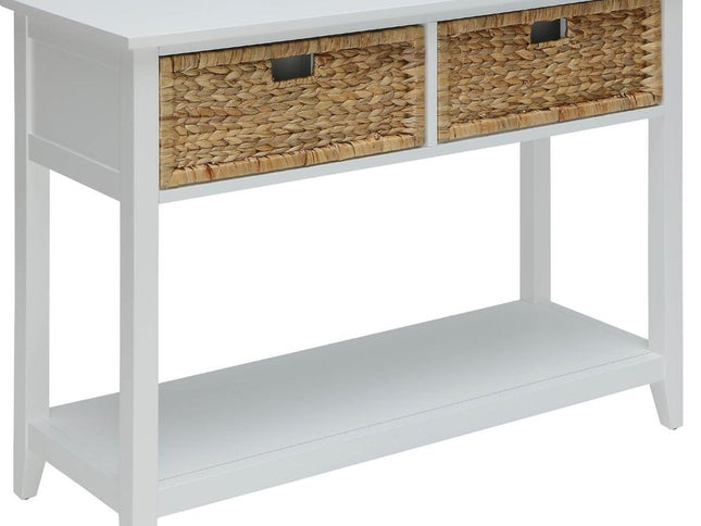 44" Teal Blue Solid Wood Console Table