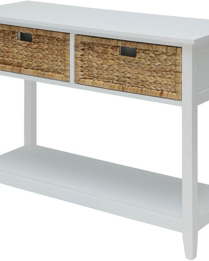 44" Teal Blue Solid Wood Console Table