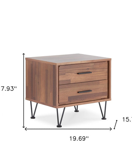 20" White Nightstand With Manufactured Wood Top