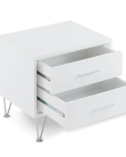 20" White Nightstand With Manufactured Wood Top