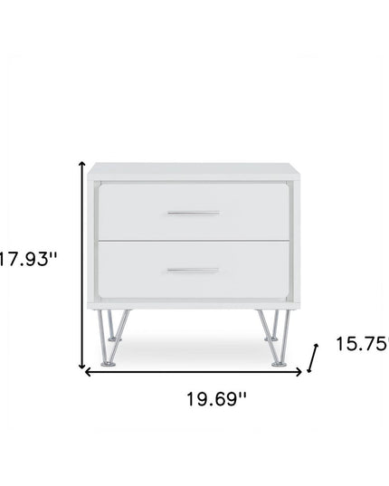 20" White Nightstand With Manufactured Wood Top