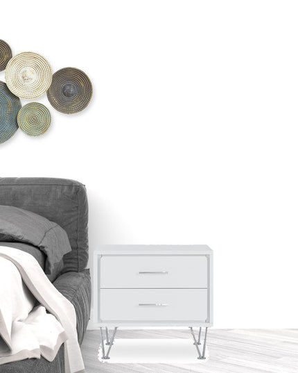 20" White Nightstand With Manufactured Wood Top