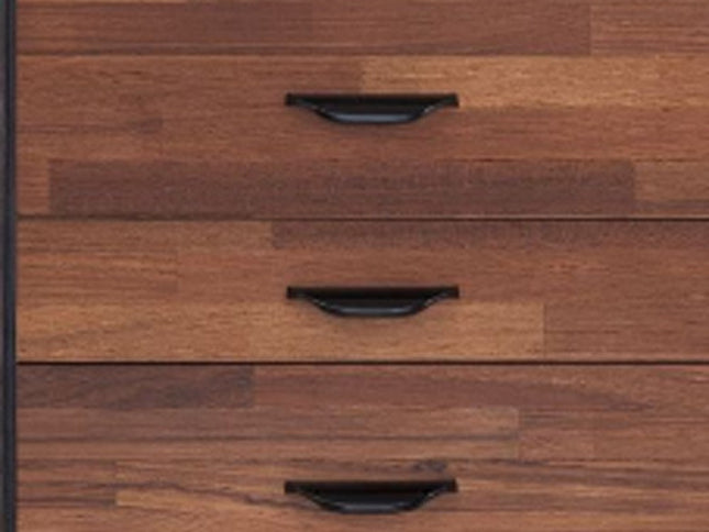 19" Espresso And Walnut Brown Three Drawer Wood Nightstand