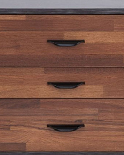 19" Espresso And Walnut Brown Three Drawer Wood Nightstand