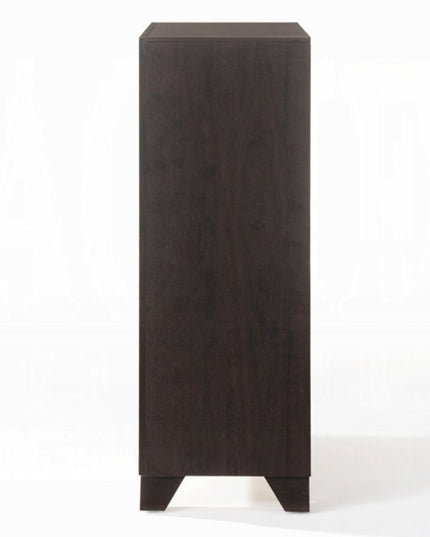 31" Espresso Solid Wood Five Drawer Dresser