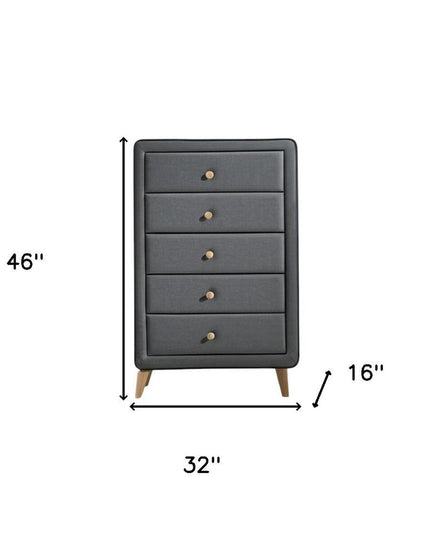 43" Light Gray Solid Wood Standard Dresser/Chest