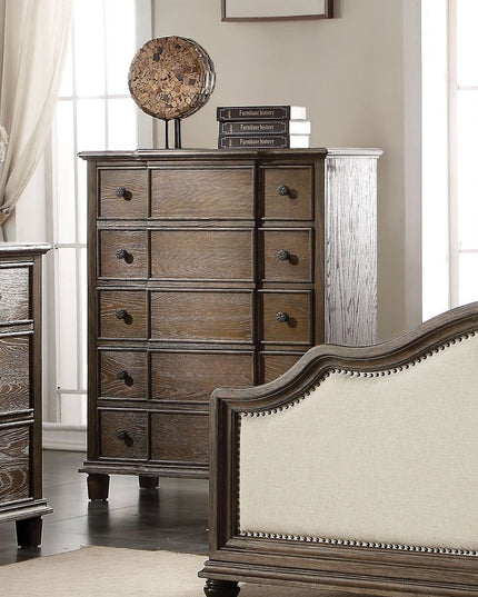 60" Dark Brown Solid Wood Nine Drawer Double Dresser
