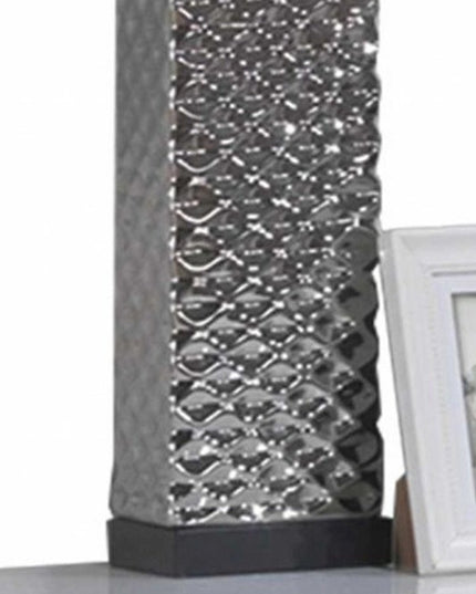 23" White Two Drawers Mirrored Nightstand