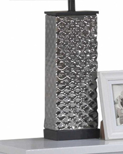 23" White Two Drawers Mirrored Nightstand