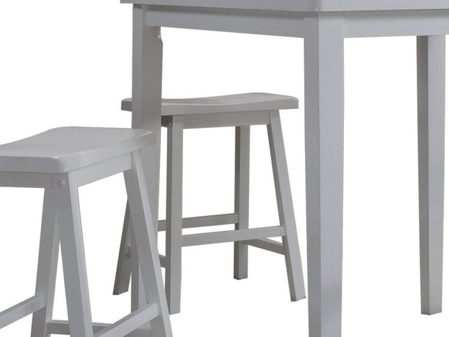 36" X 36" X 36" 5Pc White Rubber Wood Counter Height Set