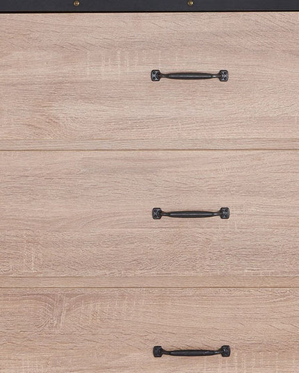 31" Oak Wood Five Drawer Dresser