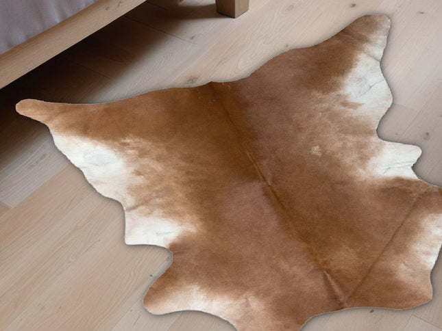 2' X 3' Tan Print Cowhide Area Rug