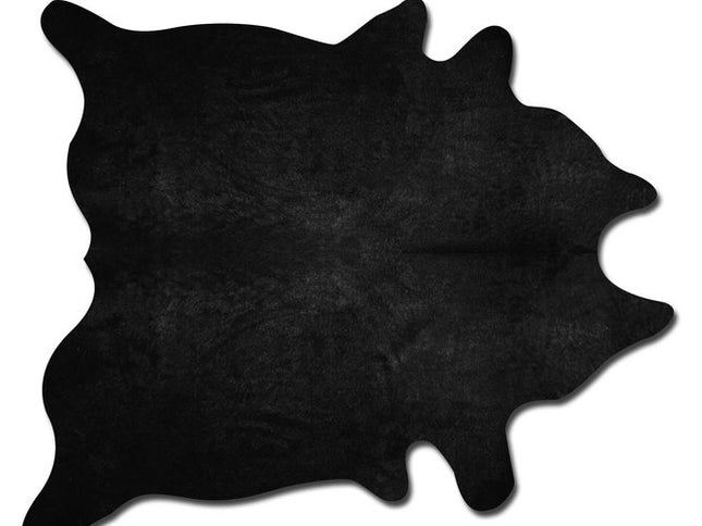6' X 7' Black Cowhide Area Rug