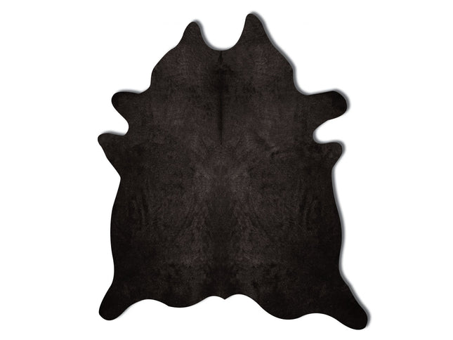 6' X 7' Black Cowhide Area Rug