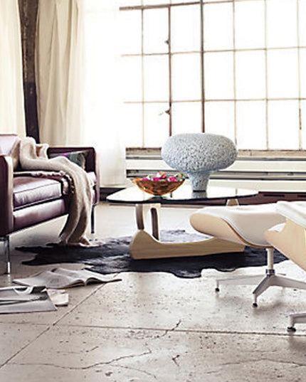 6' X 7' Black Cowhide Area Rug