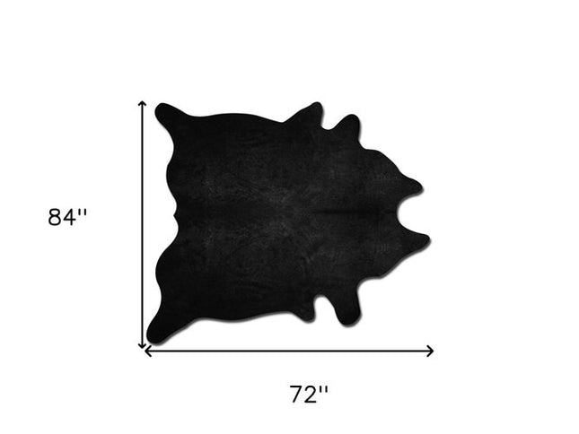 6' X 7' Black Cowhide Area Rug