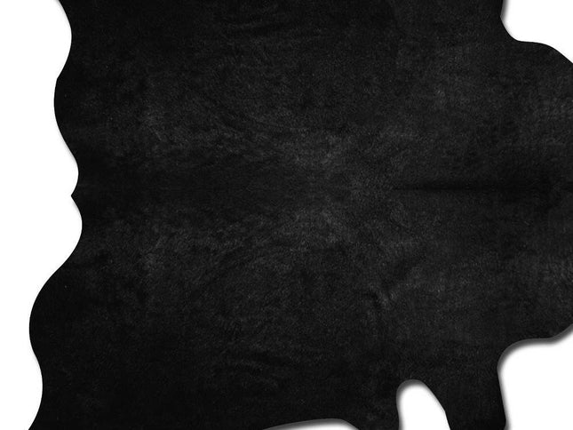 6' X 7' Black Cowhide Area Rug