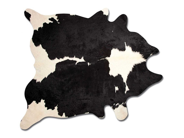 6' X 7' Black And White Cowhide Animal Print Area Rug