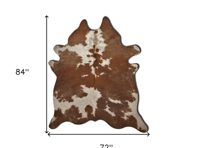 6' X 7' Black And White Cowhide Animal Print Area Rug