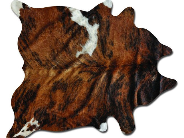 6' X 7' Brown And Black Cowhide Cowhide Print Area Rug